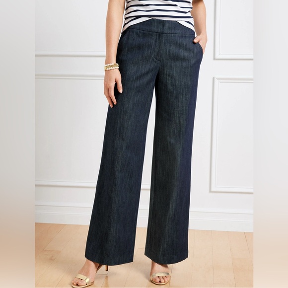 LOFT Wide Leg Refined Denim Pants - Picture 1 of 7
